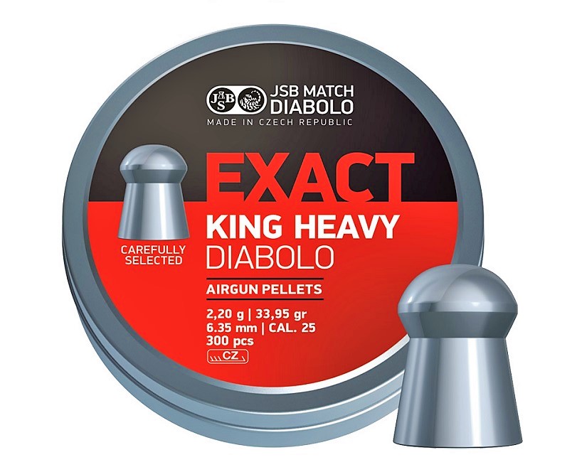 JSB Exact King Heavy 6.35mm Airgun Pellets tin of 300